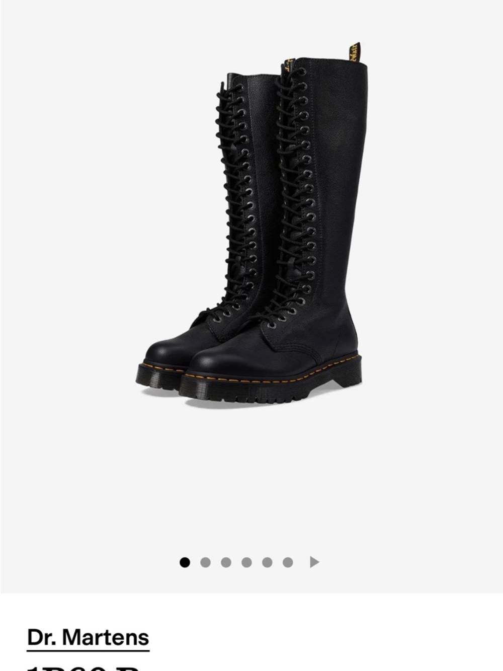 Dr. Martens Black Tall Lace-Up Boots with Side Zip 1B60 Bex Pisa NWOT - Picture 7 of 7